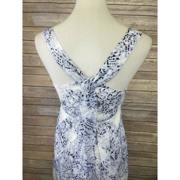 Jessica Simpson Size 4 Dress Blue White Pleated Lined Size Zip Faux Wrap Style - Picture 7 of 11